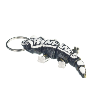 Gekon orzęsiony czarno-zloty - brelok do kluczy